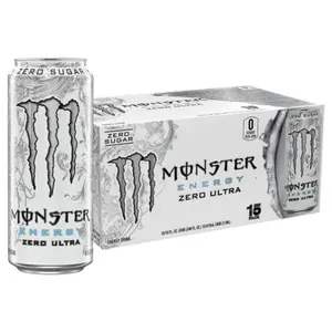 Monster Energy Zero Ultra, Sugar Free Energy Drink, 16 Ounce | Pack of 15