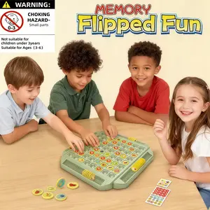 Family Fun Memory Flip Chess Set, Enhance Memory Skills, Suitable for Family Gatherings Christmas Parties, 3-4 Players Indoor Party Toy, Tabletop Games