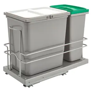 Rev-A-Shlef Double Pull Out Trash and Recycle Bins for Sink Base, 5SBWC-815S-1 Container Kitchen