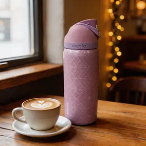 Owala FreeSip Wicked Glinda 32 oz Limited Edition Insulated Tumbler Flask - Large-Capacity, New Vacuum Design, Portable Drinkware for Camping, Travel (Birthday Surprise Option), Flasks