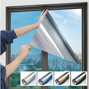 One Way Mirror Window Film, Privacy Window Tint for Home, Heat Blocking Sun Control Glass Sticker, Anti UV Reflective Film for Bedroom Balcony Office, Self Adhesive Static Cling