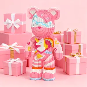 Lightning Bear 3D Puzzle STEM Building Blocks Decoration, Home Office Bookshelf Decor, Party Living Room TV Stand Display, Ideal Gift, Building Block Model