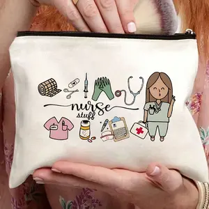 Nurse-Themed Design Storage Bag, Cosmetic Bag, Toiletry Bag, Zipper Pouch, Medical Design, Medicine Storage, Portable Medication Bag,Portable Makeup Bag, Multi-Function Travel Bag, Travel Supplies, Hospital Supplies, Medicine Storage Bag, Small Items