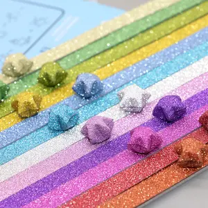 Colorful Glitter Graph Paper, 360pcs/set 18 Color Creative Gift Decorative Craft Paper, DIY Decorative Paper for Scrapbooking & Journal Making, Scrapbook Materials, Crafts Kit, Crafting Kit