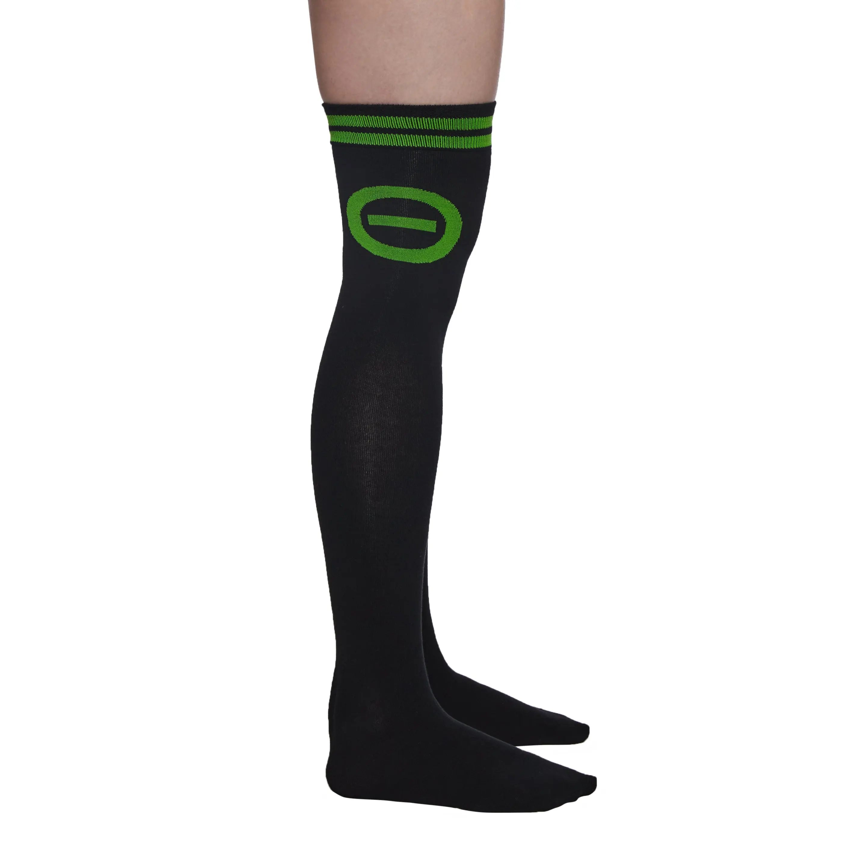 Creepy Green Light Thigh High Socks