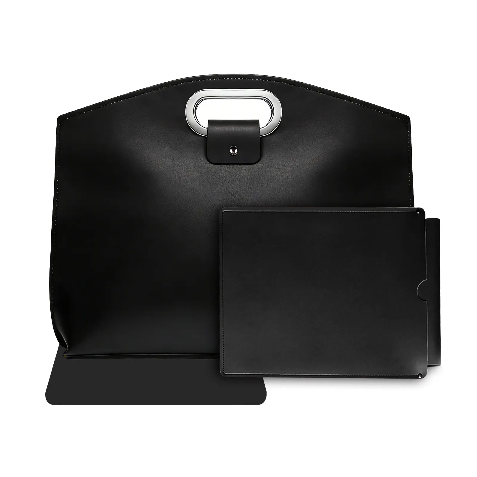 Minimalist Chic 3-Piece PU Leather Multifunctional Work Bag Set - 14-Inch Portable Laptop Carryall with Tablet Pouch, Large Mouse Pad, Office Accessories, Casual Commuter Upgrade, Hand Grip, Laptop Purse, Portable Laptop Bags