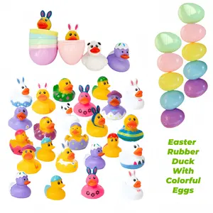 Easter Gift Resurrection Rubber Duckies with Colorful Eggs, 20PCS Perfect Easter Exchange Gifts for Kids & Friends, Kids Bath Toy, Party Favors, Classroom Hunt Prizes,Decorative Spring Accessories.
