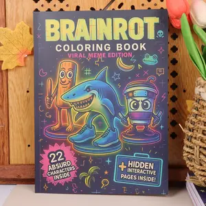 Brainrot Coloring Book, Creative Coloring Book, Activity Book, Interactive, Meme Gift Edition Featuring 22 Viral Characters, Viral Memes for Gen Z & Alpha Humor Addicts - Cartoon Design with Hidden Pages, For Adults & Teens