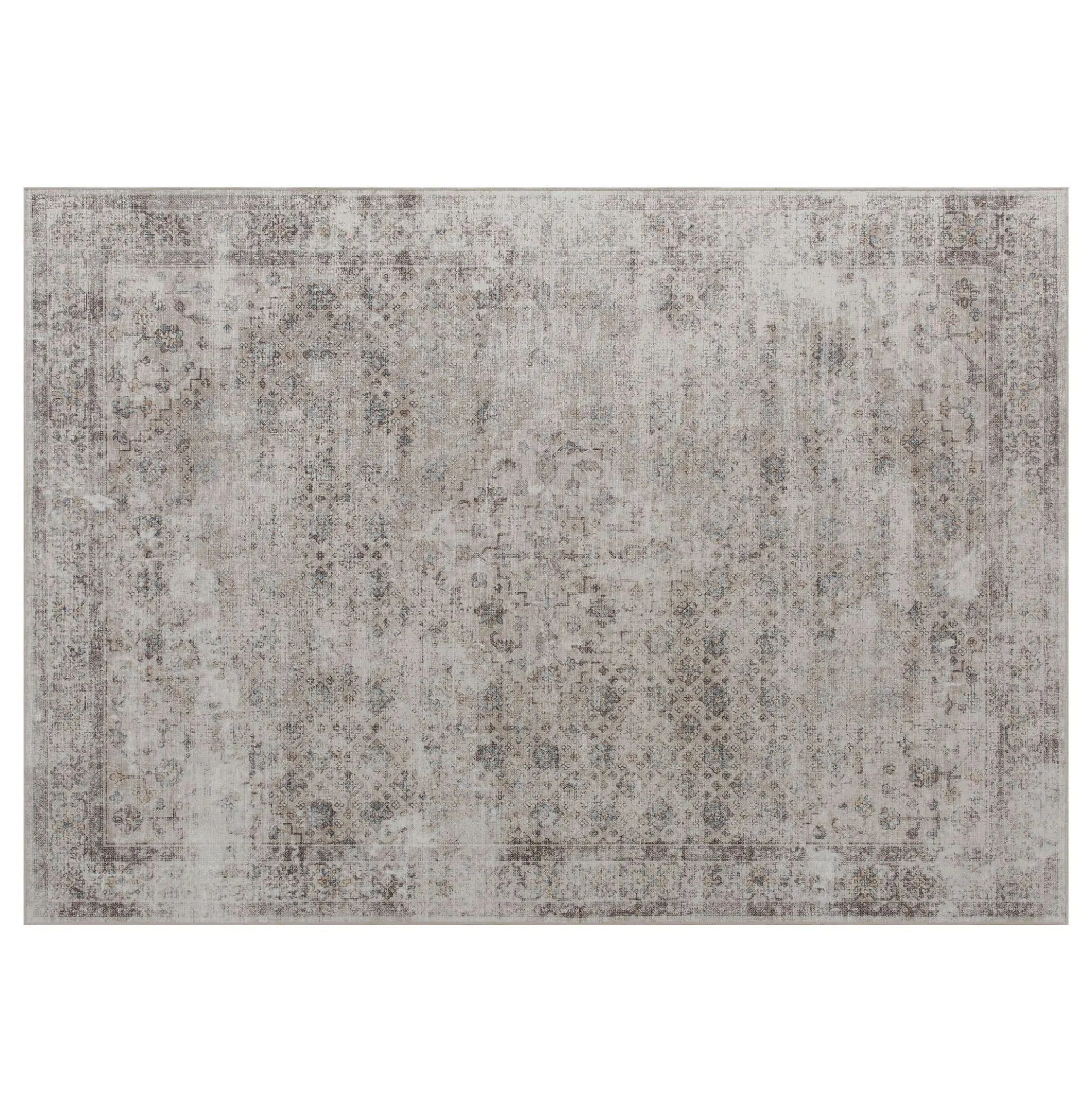 5x7 Area Rug Washable Non-Slip Traditional Rug for Living Room Bedroom, Light Mixed-Brown Chenille Carpet Default Title