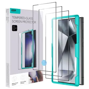 ESR 2/3 Pack for Samsung Galaxy S24 Ultra Screen Protector, HD Tempered Glass with Easy Installation Frame for Samsung Galaxy S24 Ultra, Military-Grade Protection, Ultra Tough, Scratch Resistant