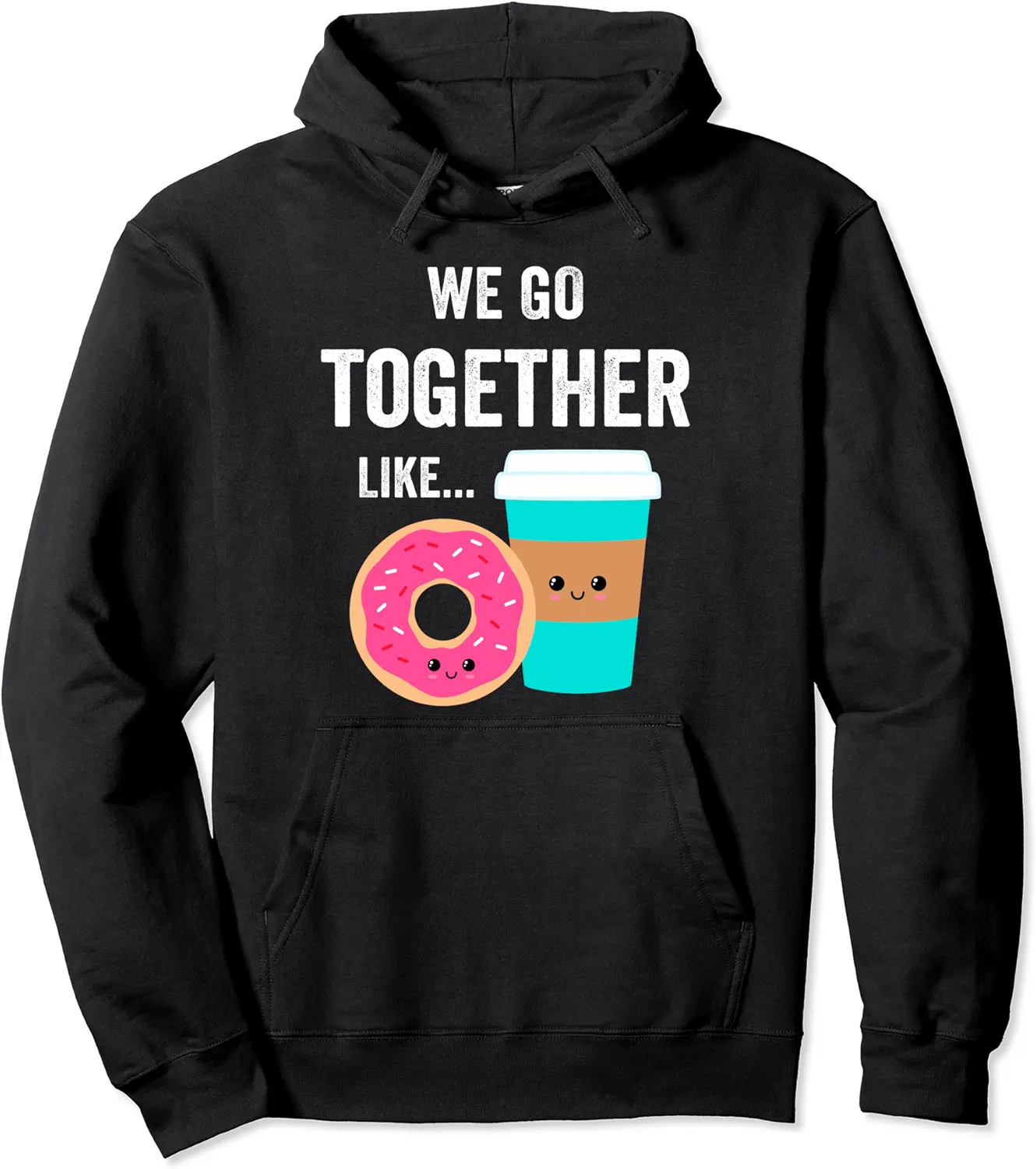 BFFs for Teen Girls Matching PJs Besties Coffee and Donut Pullover Hoodie - 40B08535H7MW