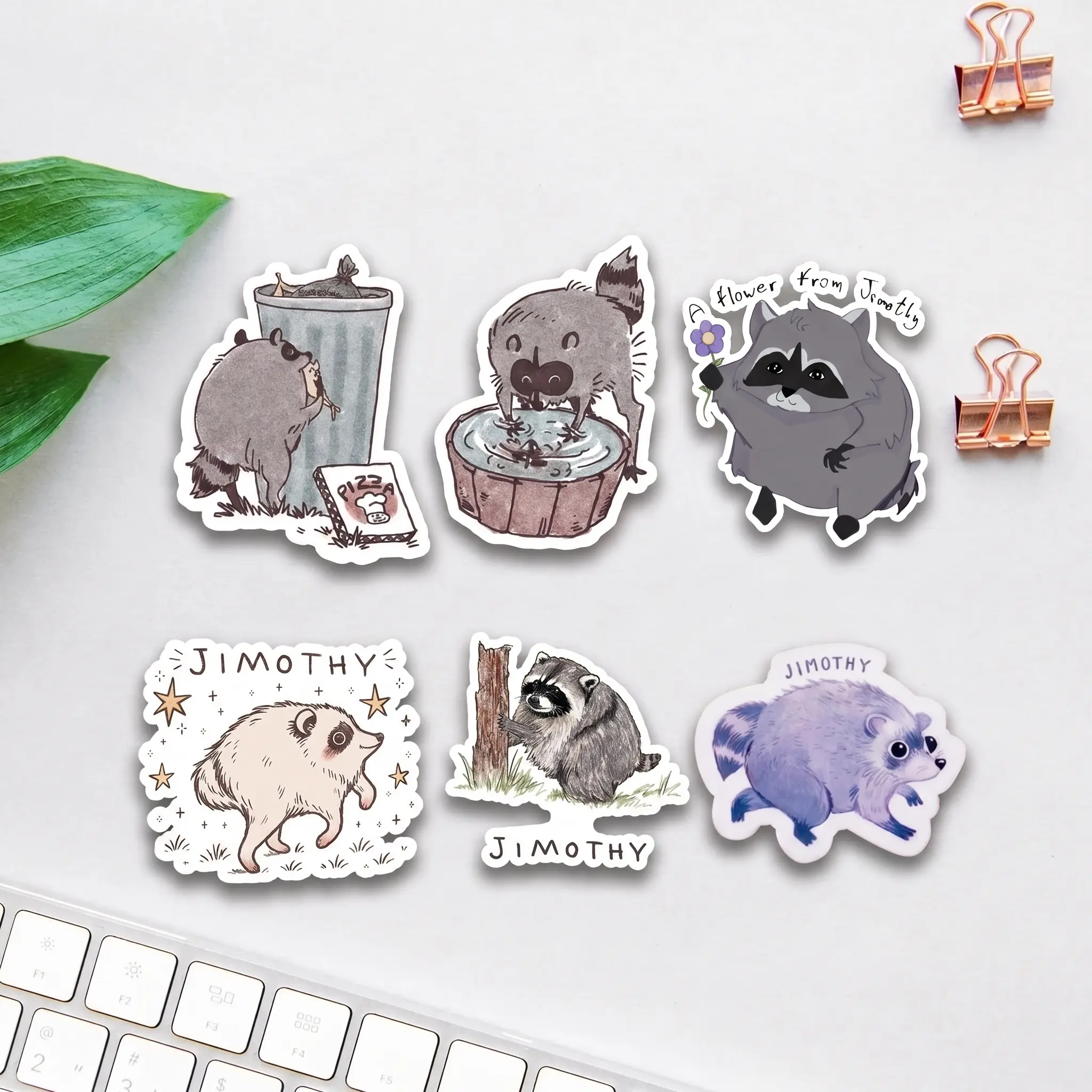 Jimothy Raccoon Viral Sticker, Short King Jimothy Die-cut Sticker. Cute Trash Panda Sticker