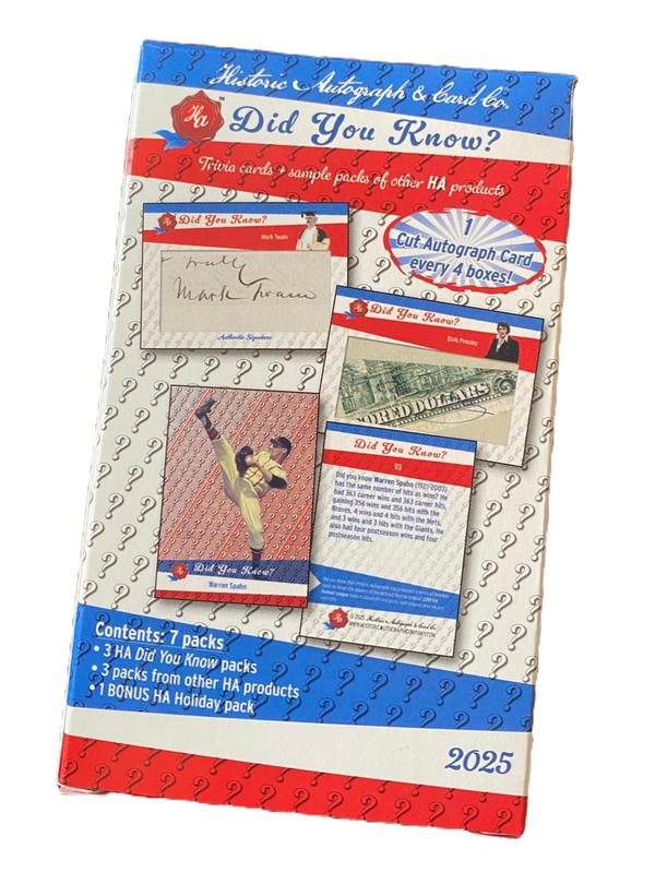 2025 Did You Know? Box - 7 Packs - Historic Autographs