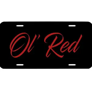 Ol' Red License Plate