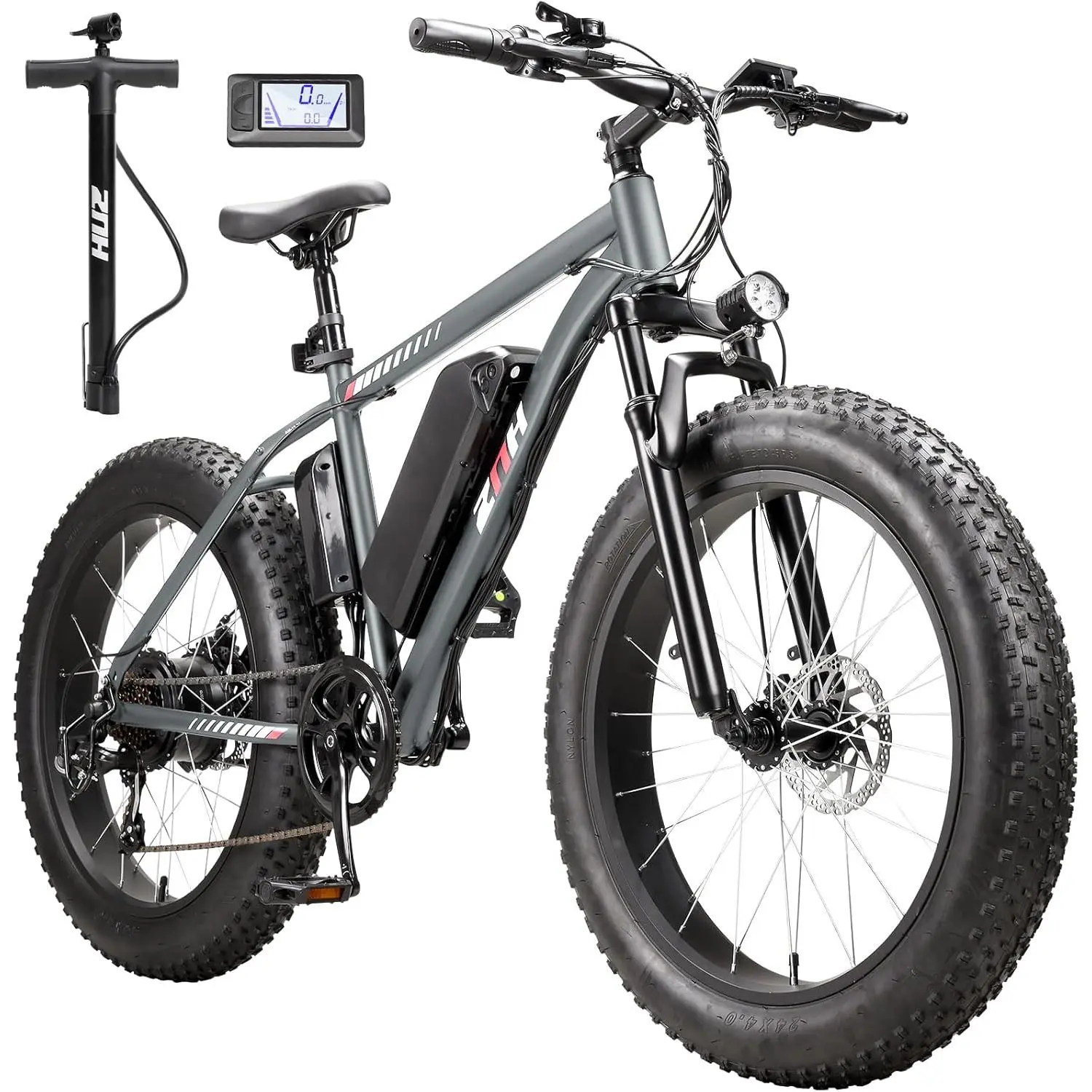 #OffRoadEbike #FatTireEbike #ElectricMountainBike #CommuteEbike #OutdoorRiding  ZNH Black Adult Electric Mountain Bike 1000W Motor 24"×4.0 Fat Tire 48V 13Ah Removable Battery Up to 80mi Range Hydraulic Suspension UL Certified Off-Road E-Bike