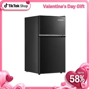 Upstreman mini fridges 3.1 Cu.Ft with Freezer 2-Door Small Fridge Dorm Essentials Adjustable Thermostat Energy Saving Mini Refrigerator for Office Dorm Bedroom BD311 College Outdoor Energy-Efficient Compact Fast Cooling Portable Minifridge