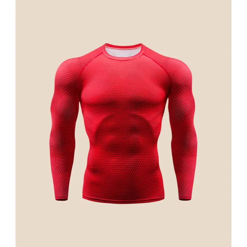 Men's Fitted Compression Long Sleeve Shirt with Serpentine Snake Scale Print, Quick-Dry Polyester Elastane for Fitness Sports, Plus Size, Table Tennis, Male, Sporty Chic, Polyester Blend, All Seasons, Foot Basket Row Sports