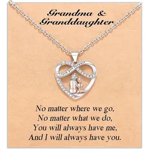 Christmas Gifts for Grandma Granddaughter, Infinity Heart Pendant
