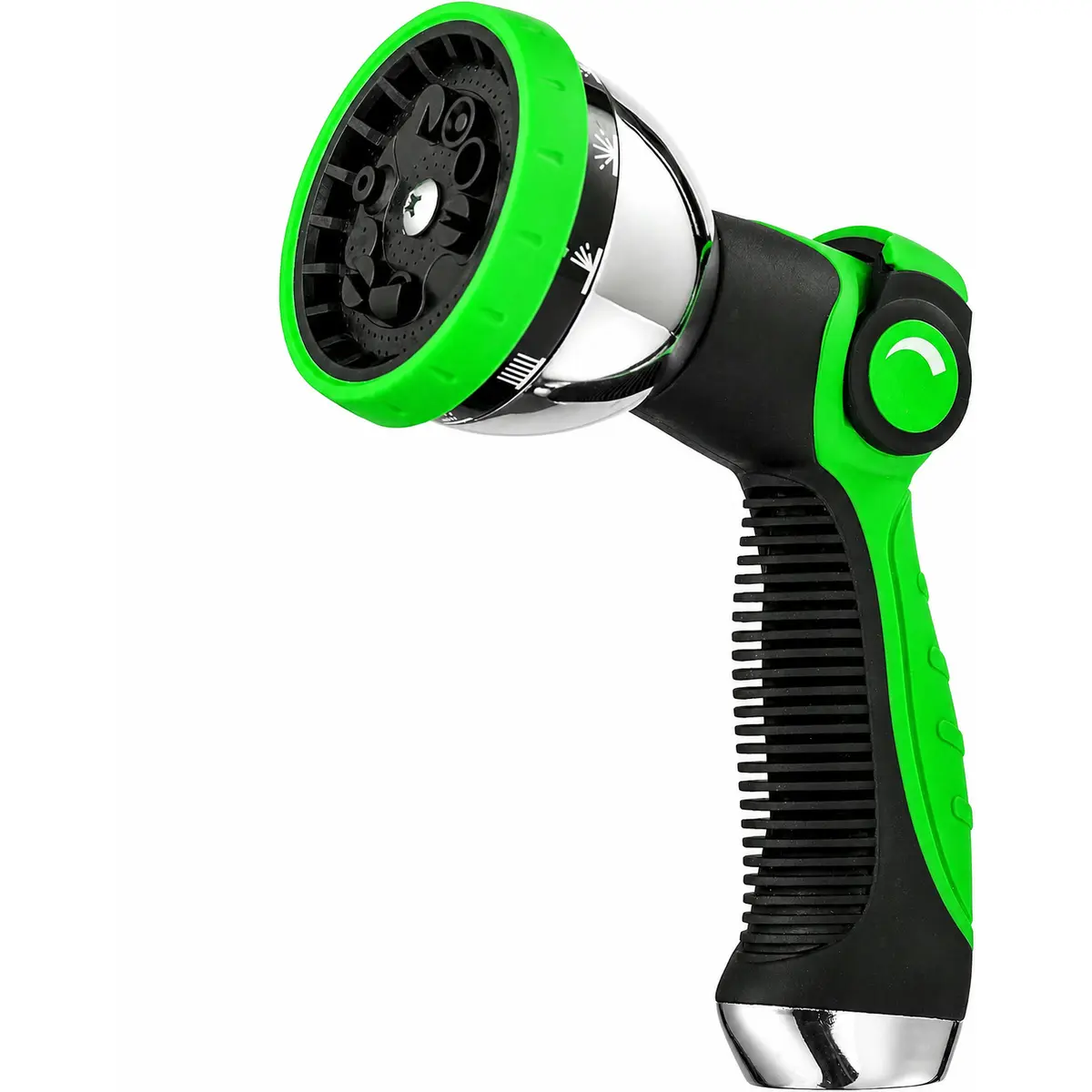 Garden Hose Spray Nozzle,10 Hose Metal Duty Watering Patterns Thumb Control On Off Valve, High Pressure Nozzle Sprayer for Plants, Car Wash,Cleaning,Showering Pets,Green