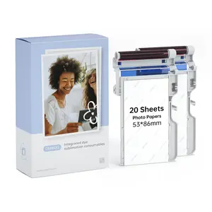2x3" All-in-One Photo Paper & Color Ribbon Refill Pack (20 Sheets), Compatible with HPRT CP2100,Z3 Mini Photo Printer