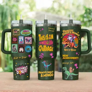 Dungeon Crawler Carl 40oz Tumbler, Princess Donut And Mongo Stainless Tumbler, Bookish 40oz Tumbler, Fantasy Book Drinkware Tumbler