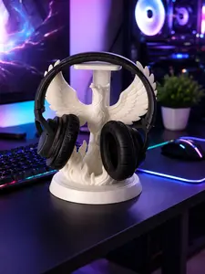 Phoenix Flame Eagle Headphone Stand | Decorative Bird Headset Holder