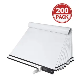 Poly Mailers 14.5x19 Inch 100 Pack 200 Pcs 50 Piece Bulk Shipping Bags for Clothes, Strong Self Adhesive Shipping Envelopes for Small Business,Waterproof Packaging Mailers Poly Bags for Shipping Mailing Bags White