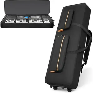 88-Key Keyboard Case with Wheels, 10mm Thick Padded Gig Bag with Adjustable  Straps & 4 Pockets, Rolling Carrying Bag for Digital Piano, Synthesizer &  Keyboard