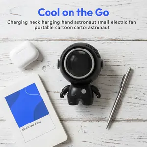Summervibes Portable Silent Mini Bladeless Electric Fan with Rotating Body and Three-speed Adjustable,Astronaut,Neck-hanging type - won't damage the clothes costume