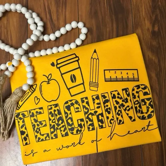 Teacher Screen Print Transfer only– School Graphic Design for T-Shirts