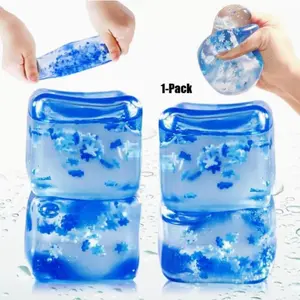 Large Ice Block Malt Candy Squishy Toy — Realistic Rubik’s Cube Stress Relief, Soft & Moldable for Unlimited Stress Release, Cartoon 3D Ornament, Stress Relief Must-Have for Adults and Children