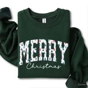 Merry Christmas Sweatshirt, Christmas Crewneck Women Holiday Sweatshirt, Cute Xmas Shirt, For Men, For Women