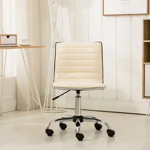 Fremo Chromel Adjustable Air Lift Office Chair, Beige