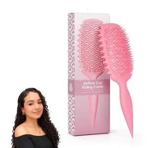 Multicolor Curl Defining Brush, Vented Curly Hair Brush for Effortlessly Detangling Shaping and Styling, Candy Brush for Wet or Dry Hair Types for Women and Girl, Defining with Side Gear, Reduces Frizz, Premium Hair Brush