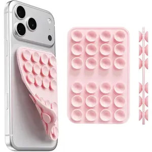 Upgraded Double Sided  Suction Cup Phone Case Mount, Sticky Phone Grip Holder for Hands-Free Selfes & Videos,   Phone Suction Grip for  & Android, Light