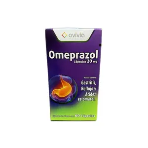 Avivia Omeprazol 20 mg Antioxidants - 60 Capsules for Gastritis Reflux and Acid Indigestion Relief
