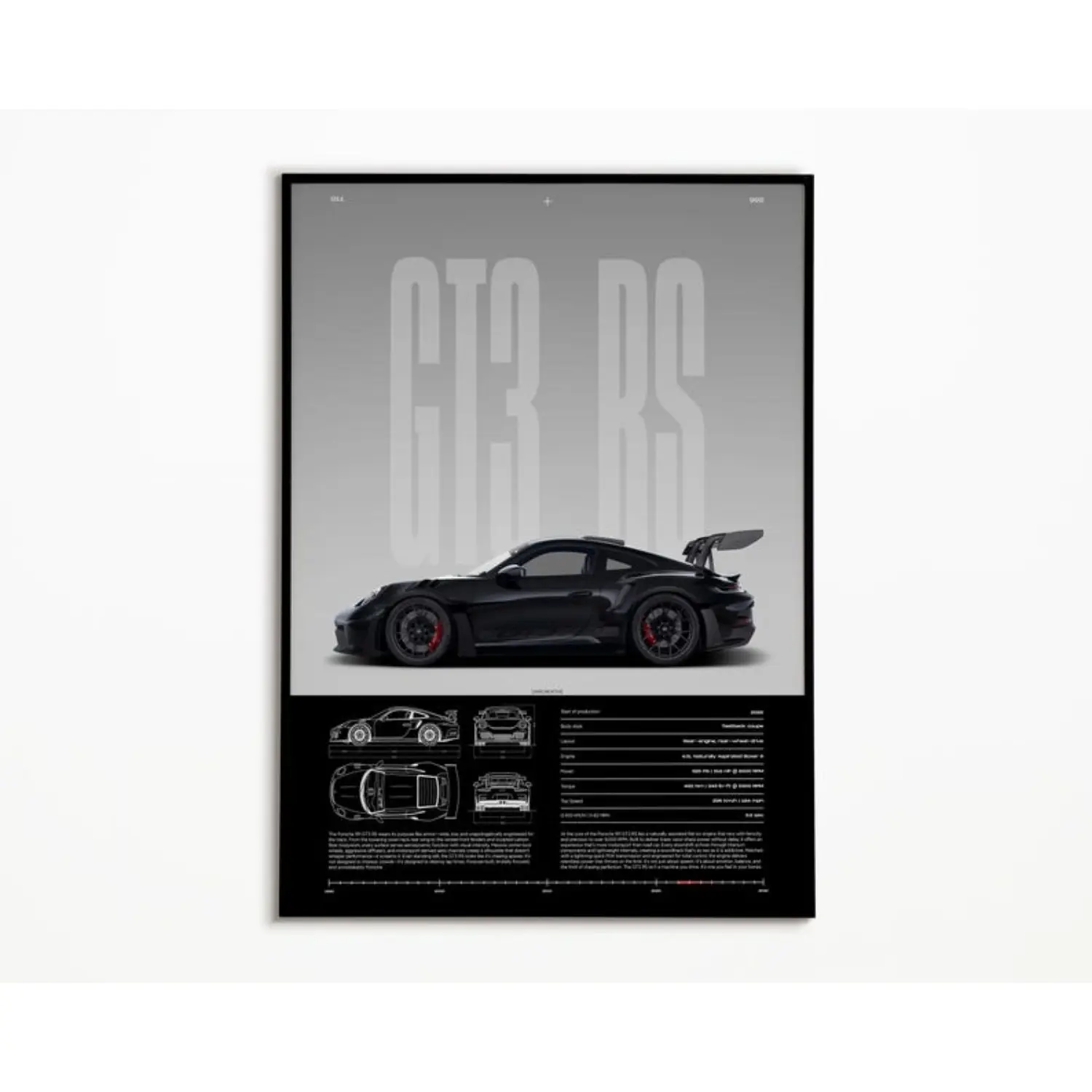 Porsche 911 GT3 RS Print Car Print Hypercar Poster Supercar Print Art Print Car Poster Home Decor Wall Decor