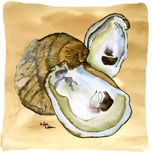 Carolines Treasures  14 x 14 in. Oyster Decorative Fabric Pillow
