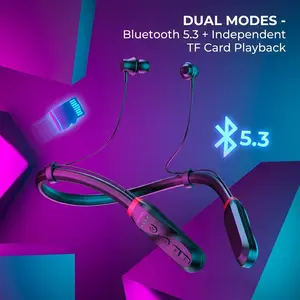 MZYJBL Neckband Bluetooth Headphones , IPX7 Waterproof, Magnetic Control, TF Card Playback, HiFi Stereo Earbuds for Sports & Workout