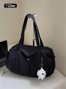 Women's Large Capacity Tote Bag, Lightweight Fabric Zipper Closure, Casual Elegant Multifunctional Shoulder Bag, Casual Handbag Satchel for Work Travel Party Daily Use