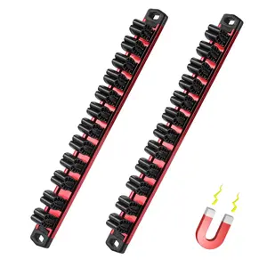 Radiaint Magnetic Screwdriver Organizer and Wrench Organizer, Aluminum Rail Magnetic Tool Organizer, Tool Holder, Toolbox Organization, 24-Slot Screwdriver and Wrench Holder (Tools not Included)