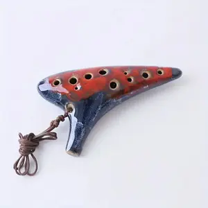 12 Hole Alto Interlude Ocarina, Ceramic Ocarina with Lanyard, Musical Instrument for Music Lovers, Perfect Holiday Gift for Music Lovers