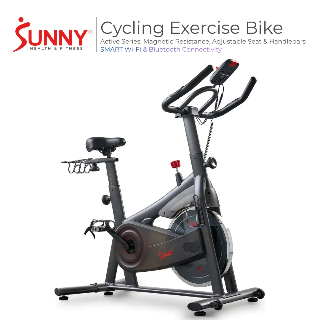 Sunny Health & Fitness Active Spin Bike for Home Gym Quiet Magnetic Resistance, Belt Drive, Adjustable Indoor Cycling Bike for Cardio & Weight Loss Sunny Health & Fitness Active Spin Bike for Home Gym Quiet Magnetic Resistance, Belt Drive, Adjustable Indoor Cycling Bike for Cardio & Weight Loss