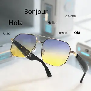 AI Smart Translation Glasses, 160+ Languages Real-Time Free Translation, Music, Voice Call, Smart Touch，Multi-Functional, Unisex, for Driving, Travel, Business & Daily Use,Wireless Translation Glasses, Perfect Digital Gift