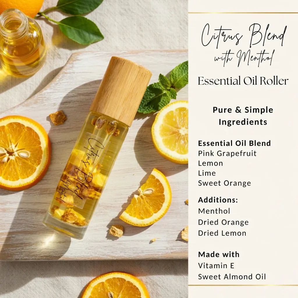 Citrus Menthol Essential Oil Roller | Energizing