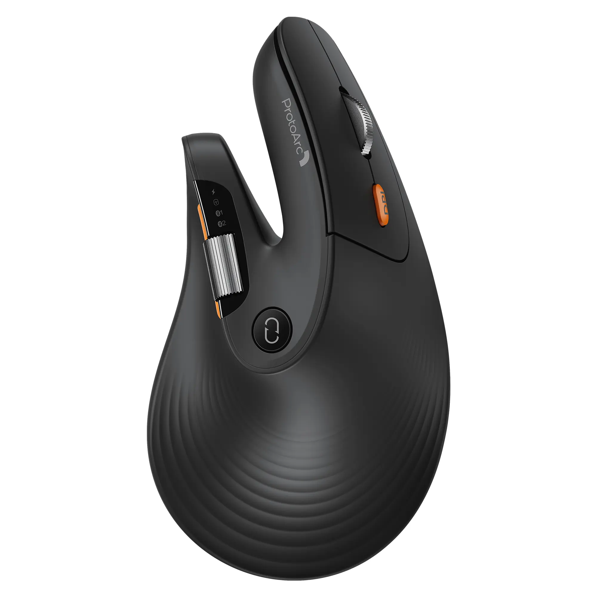 ProtoArc EM11 Pro Contoured Ergonomic Wrist Support Wireless Rechargeable Mouse - 6 Programmable Buttons, Side Scroll, 7200 DPI, Multi-Device Bluetooth, for Medium-Large Hands, Windows/Mac/Android (Includes Batteries), Wireless Rechargeable Mice, Right