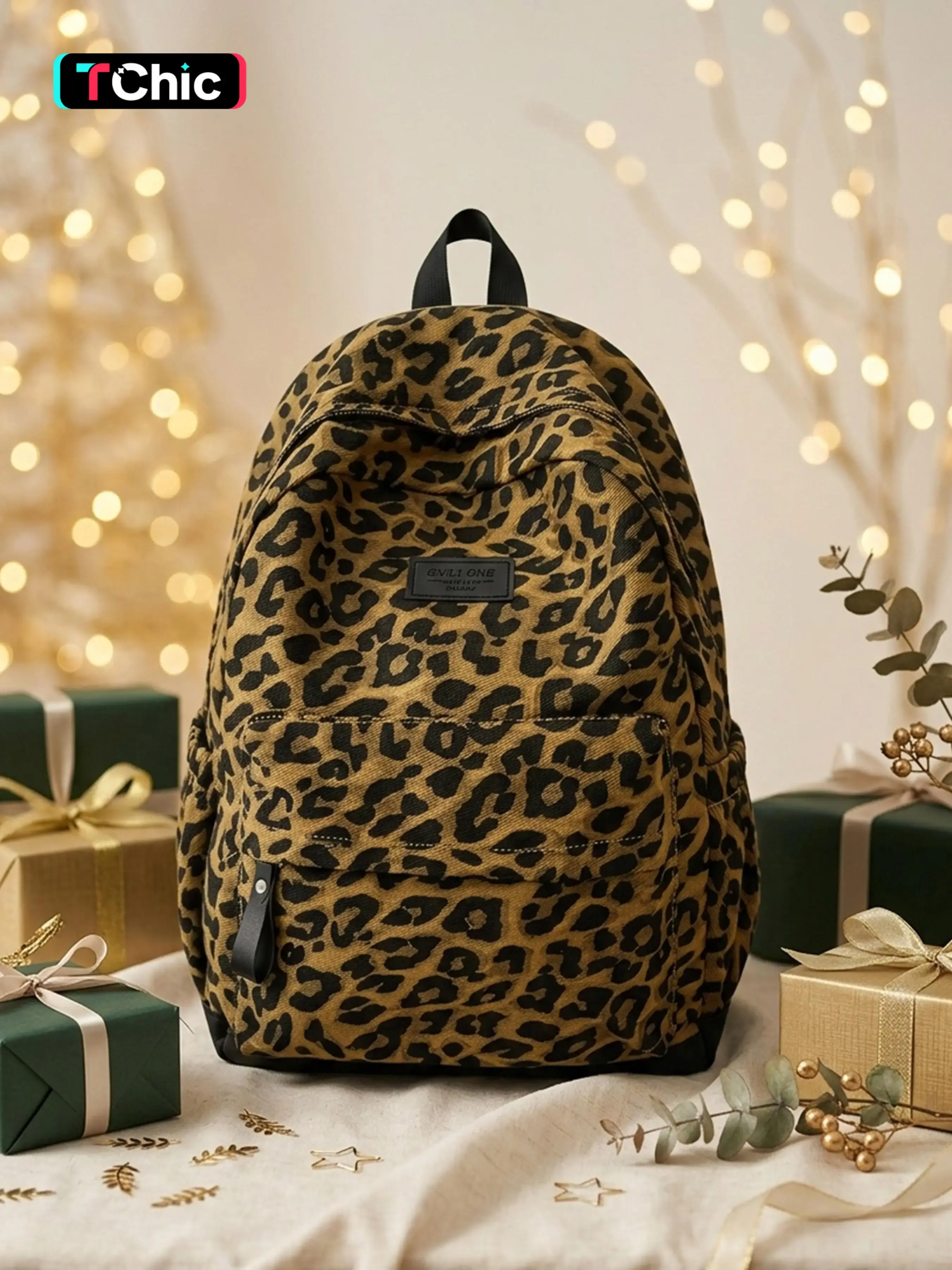Classic Leopard Print Backpack, Large Capacity Student Bag, Casual Commute Backpack, Casual Printed Backpack, Available in Different Sizes, Backpack for School