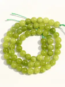 Peridot Natural Peridot Crystal Beads - 4/6/8/10mm Green Quartz Round Loose Beads, Crystal Beaded, Bead Assortment, for jewelry making, DIY bracelets, necklaces, mobile phone charms, Christmas gift accessories, 15-inch strand