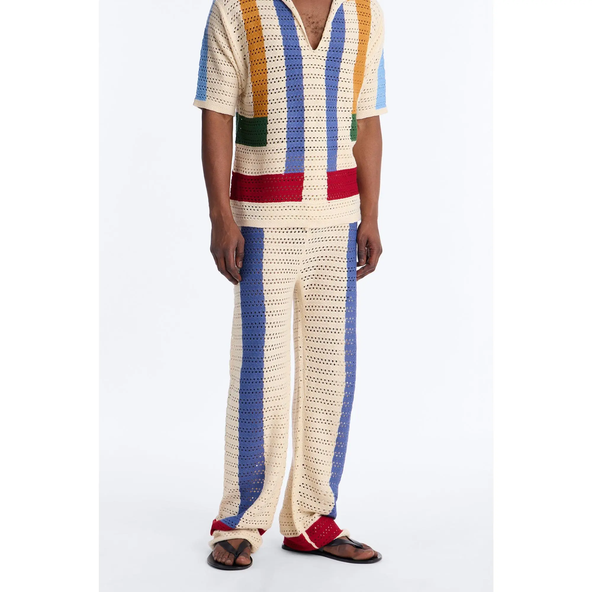 La Playa Crochet Mondrian Pant - Multi Color
