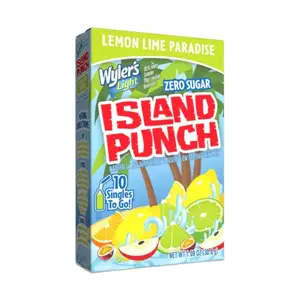 12x Wyler's Light Island Punch Lemon Lime Paradise - Hydration Powder Drink Mix Singles To Go Bundle - Refreshing Beverage